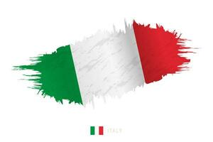dipinto pennellata bandiera di Italia con agitando effetto. vettore