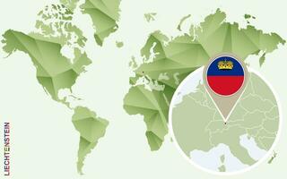 Infografica per Liechtenstein, dettagliato carta geografica di Liechtenstein con bandiera. vettore