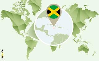 Infografica per Giamaica, dettagliato carta geografica di Giamaica con bandiera. vettore