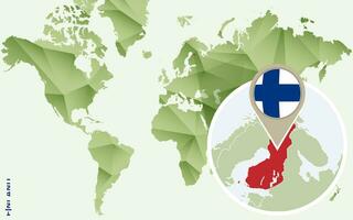 Infografica per Finlandia, dettagliato carta geografica di Finlandia con bandiera. vettore