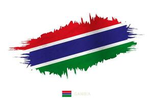 dipinto pennellata bandiera di Gambia con agitando effetto. vettore