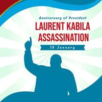 anniversario di Presidente laurente di Kabila assassinio. il giorno di congo illustrazione vettore sfondo. vettore eps 10