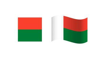 rettangolo e onda Madagascar bandiera illustrazione vettore