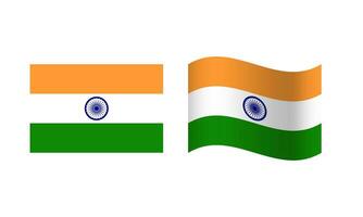 rettangolo e onda India bandiera illustrazione vettore