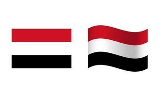 rettangolo e onda yemen bandiera illustrazione vettore