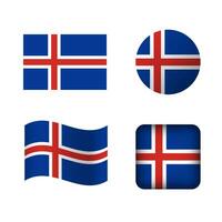 vettore Islanda nazionale bandiera icone impostato