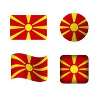 vettore macedonia nazionale bandiera icone impostato