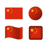 vettore Cina nazionale bandiera icone impostato