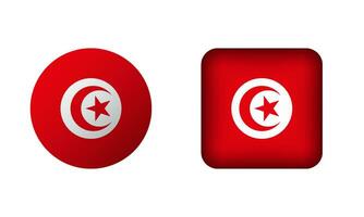piatto piazza e cerchio tunisia bandiera icone vettore