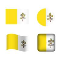 vettore Vaticano nazionale bandiera icone impostato