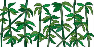 macchiato bicchiere vettore modello bambù. verde pianta modello su bicchiere. finestra specchio di poppa per pittura