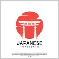giapponese torii cancello logo design modello con creativo concetto premio vettore