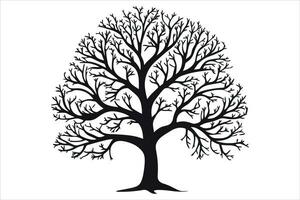 nero albero clipart silhouette vettore taglio e silhouette vettore