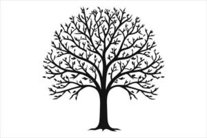 nero albero clipart silhouette vettore taglio e silhouette vettore