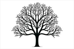 nero albero clipart silhouette vettore taglio e silhouette vettore