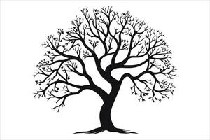 nero albero clipart silhouette vettore taglio e silhouette vettore