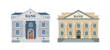 edificio bancario isolato su sfondo bianco architettura classica vettore