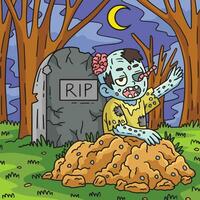 zombie crescente a partire dal il tomba colorato cartone animato vettore