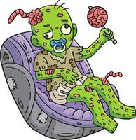 zombie bambino cartone animato colorato clipart illustrazione vettore