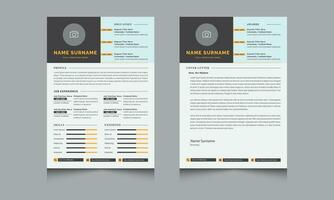 curriculum vitae modello con intestazione stile design vettore