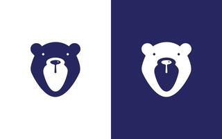 orso testa logo design vettore