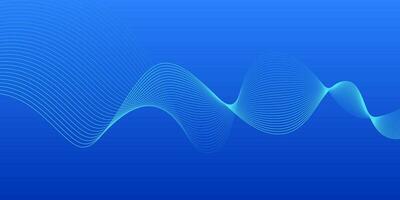 blu astratto sfondo con dinamico leggero onda Linee vettore