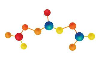 vettore realistico atomico molecola, atomi per chimica e scienza