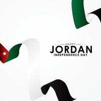 felice sfondo di design del giorno dell'indipendenza della giordania vettore