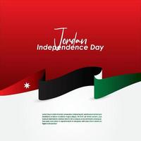 felice sfondo di design del giorno dell'indipendenza della giordania vettore
