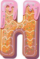 alfabetico Materiale nel il modulo di Pan di zenzero con glassatura con un' divertimento atmosfera. allegro, multicolore, lucido, figli di alfabeto. colorato lettere. vettore illustrazione. lettera h