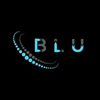 Blu lettera logo creativo design. Blu unico design. vettore