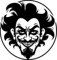clown - nero e bianca isolato icona - vettore illustrazione
