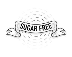 piatto icona con zucchero gratuito nastro. biologico segni. vettore illustrazione