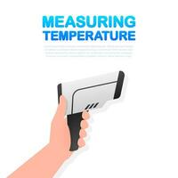 lineare misurazione temperatura per medico design. vettore logo