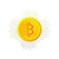 crypto moneta, bitcoin moneta moneta. 3d oro illustrazione. bitcoin scambio vettore