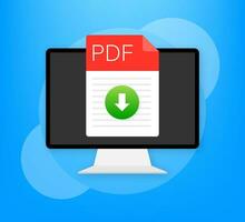 Scarica PDF file icona. foglio elettronico documento genere. vettore PDF icona.