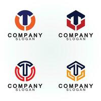 modello di progettazione dell'icona del logo della lettera t vettore