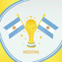 oro calcio trofeo tazza e argentina bandiera vettore