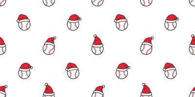 baseball senza soluzione di continuità modello Natale vettore Santa Claus cappello softball sport cartone animato sciarpa isolato ripetere sfondo piastrella sfondo illustrazione scarabocchio design