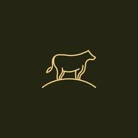 astratto linea arte di mucca o Manzo logo icona vettore