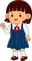 ragazza bambini Giappone scuola uniforme vettore illustrazione