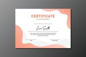 design moderno certificato rosa vettore