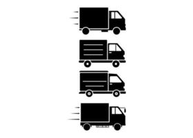 modello di progettazione dell'insieme dell'icona del camion di consegna vettore