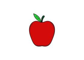 illustrazione disegnata a mano dell'icona della mela isolata vettore