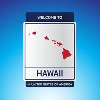 il segno stati uniti d'america con messaggio, hawaii e mappa vettore