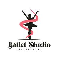 balletto logo modello vettore illustrazione, ballerina logo design
