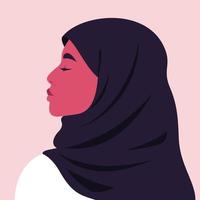 ritratto di una giovane donna araba. donna orgogliosa in hijab vettore