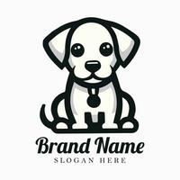 vettore illustrazione di carino cane logo design modello