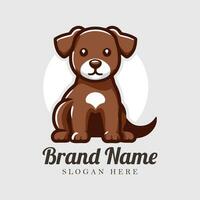 vettore illustrazione di carino cane logo design modello