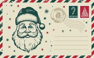 Natale posta, cartolina, mano disegnato illustrazione vettore